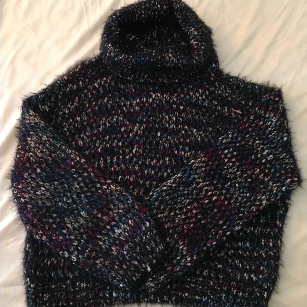 Express Black with Colorful Threads Sweater, Small - Picture 6 of 8